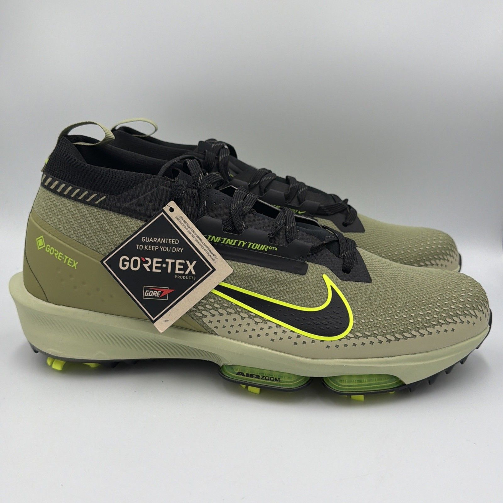 Nike Infinity Tour Next% 2 Gore Tex Camo Green Golf Cleats Fv4897-300 Men Sz 14